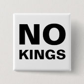 No Kings bold typography protest Button (Vorderseite)