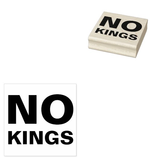 No Kings bold typography protest Gummistempel (Stempel)