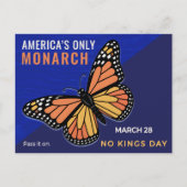 No Kings Day Monarch Butterfly Activist Art Postkarte (Vorderseite)