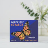 No Kings Day Monarch Butterfly Activist Art Postkarte (Stehend Vorderseite)