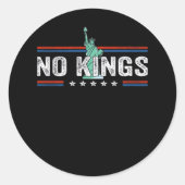 No Kings Day Retro Classic Design Runder Aufkleber (Vorderseite)