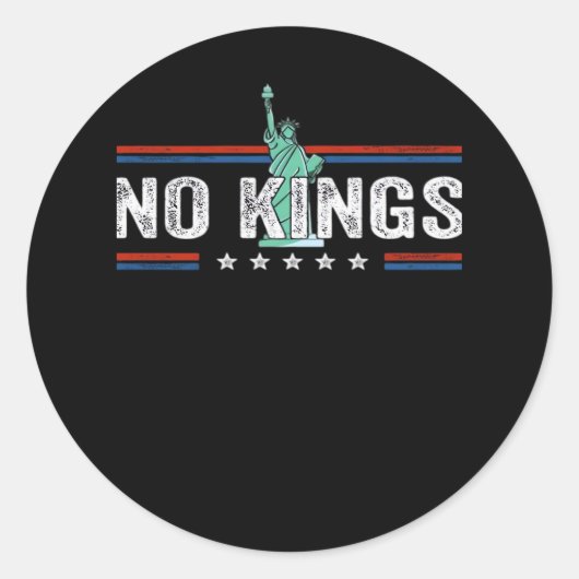 No Kings Day Retro Classic Design Runder Aufkleber (Vorderseite)
