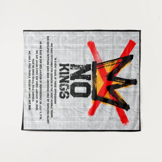 NO KINGS Declaration of Independence AGAIN  Wandteppich (Vorderseite (Horizontal))