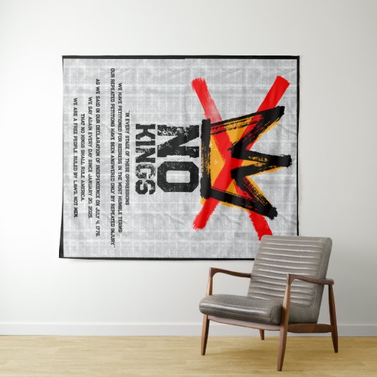 NO KINGS Declaration of Independence AGAIN  Wandteppich (Beispiel (Horizontal))
