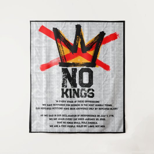 NO KINGS Declaration of Independence AGAIN  Wandteppich (Vorderseite)