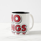 No Kings - Dripping Horror Schriftart Design. Zweifarbige Tasse (VorderseiteRechts)