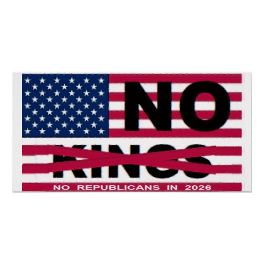 "NO kings" Glossy Poster (Vorderseite)
