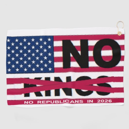 "NO kings" Golf Towel Golfhandtuch (Horizontal)