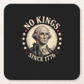 No Kings In America 1776 Freedom Retro Classic Rechteckiger Pappuntersetzer (Vorderseite)