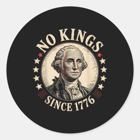 No Kings In America 1776  Runder Aufkleber (Vorderseite)