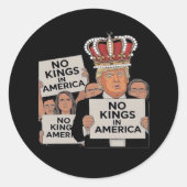 No Kings In America Anti Classic Bold Style Runder Aufkleber (Vorderseite)