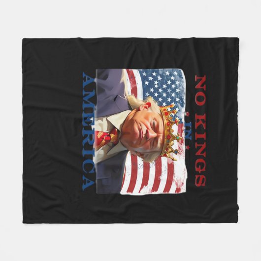 No Kings In America Anti Classic Simple Clean Fleecedecke (Vorderseite (Horizontal))