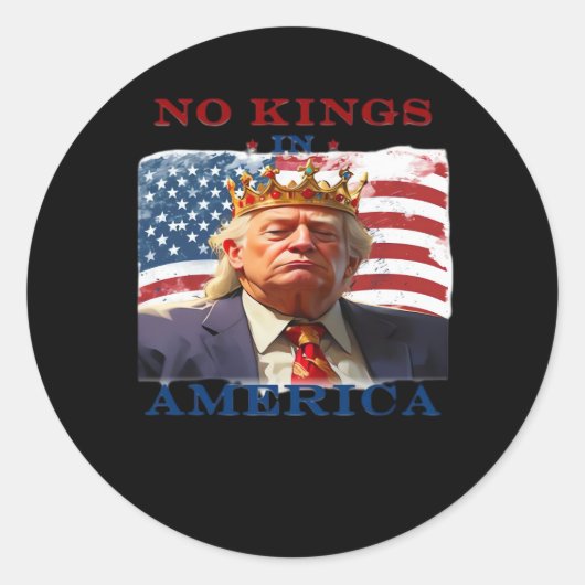 No Kings In America Anti Classic Simple Clean Runder Aufkleber (Vorderseite)