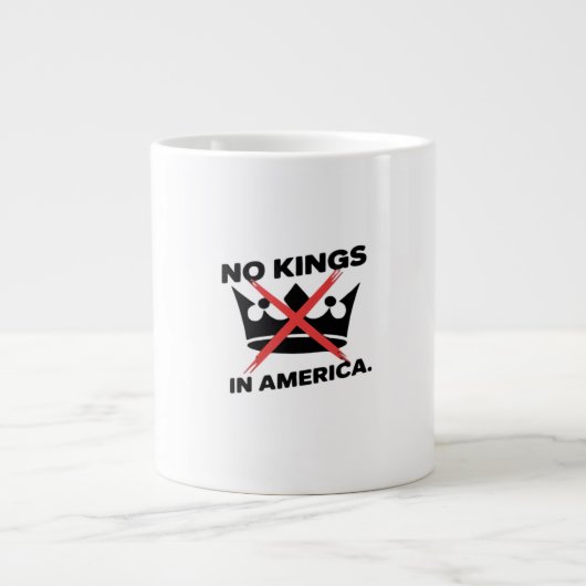 No Kings In America Anti Essential Retro Style Jumbo-Tasse (Vorderseite)