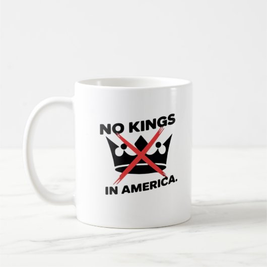 No Kings In America Anti Essential Retro Style Kaffeetasse (Links)