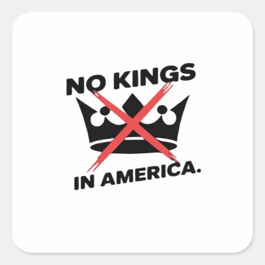 No Kings In America Anti Essential Retro Style Quadratischer Aufkleber (Vorderseite)