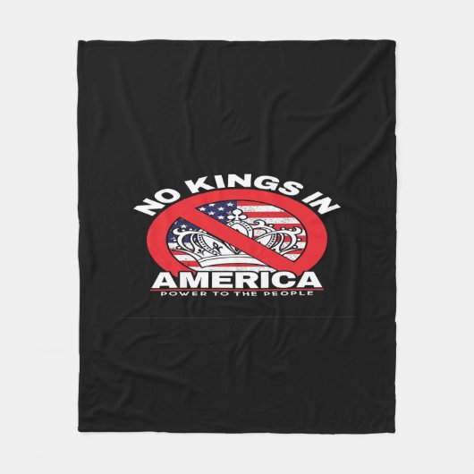 No Kings In America Anti-Monarchy Patriotic Design Fleecedecke (Vorderseite)