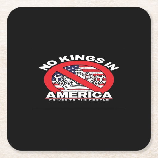 No Kings In America Anti-Monarchy Patriotic Design Rechteckiger Pappuntersetzer (Vorderseite)