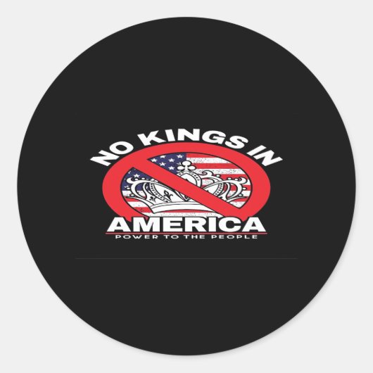 No Kings In America Anti-Monarchy Patriotic Design Runder Aufkleber (Vorderseite)