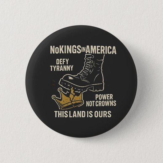 No Kings in America Anti-Trump 4. Juli Button (Vorderseite)