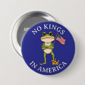 No Kings in America Anti-Trump Protest Large Button (Vorne & Hinten)