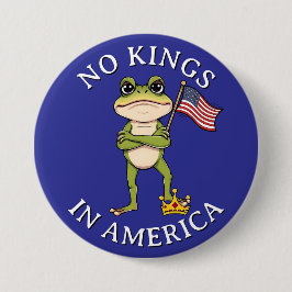 No Kings in America Anti-Trump Protest Large Button