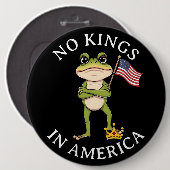 No Kings in America Anti-Trump Protest Large Button (Vorne & Hinten)