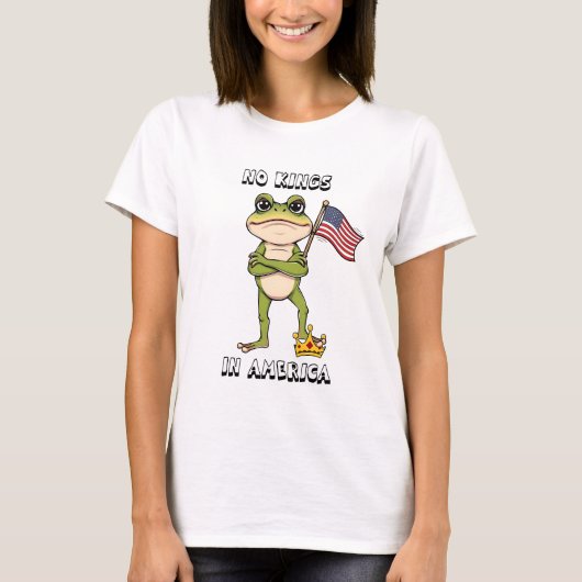 No Kings in America Anti-Trump Protest T-Shirt (Vorderseite)