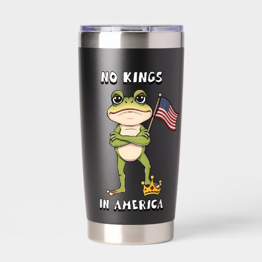 No Kings in America Anti-Trump Protest Thermobecher (Vorderseite)