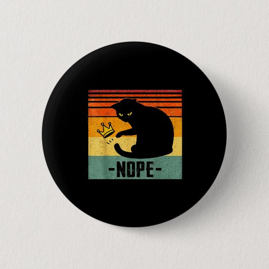 No Kings In America Black Cat Funny Cat Kicking Cr Button (Vorderseite)