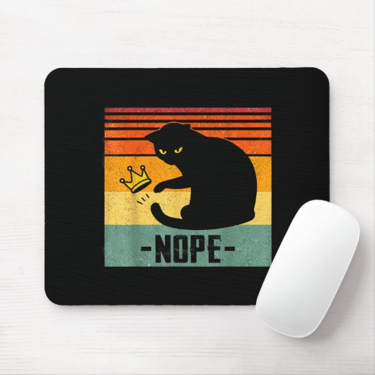 No Kings In America Black Cat Funny Cat Kicking Cr Mousepad (Mit Mouse)