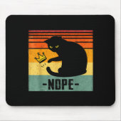 No Kings In America Black Cat Funny Cat Kicking Cr Mousepad (Vorne)