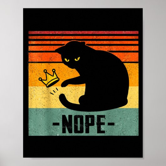 No Kings In America Black Cat Funny Cat Kicking Cr Poster (Vorne)