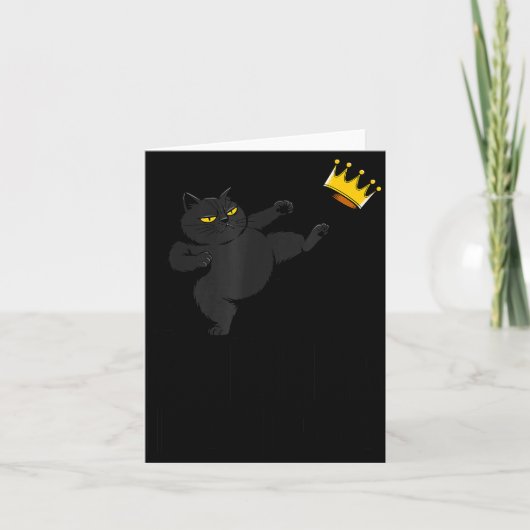 No Kings In America Black Cat Funny Litical Meme 4 Karte (Vorderseite)