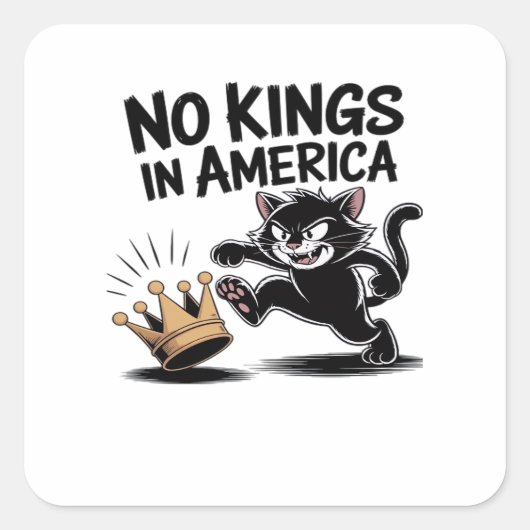 No Kings In America Classic Bold Casual Quadratischer Aufkleber (Vorderseite)