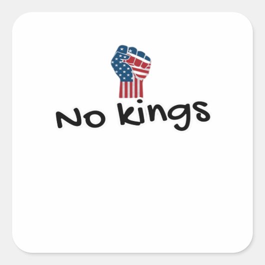 No Kings In America Classic Minimal Clean Quadratischer Aufkleber (Vorderseite)