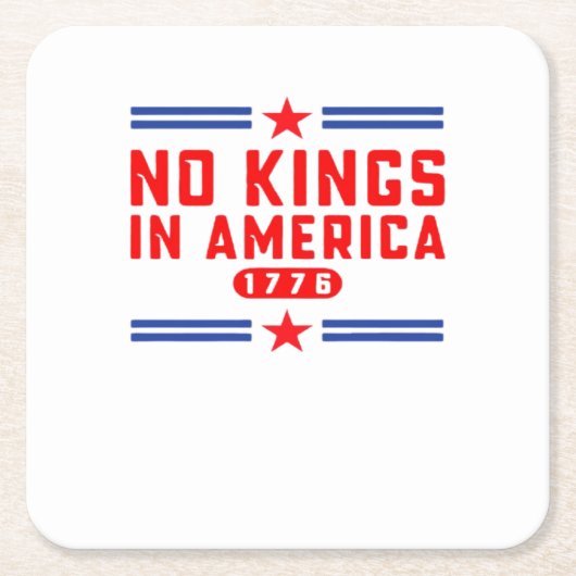 No Kings In America Classic Minimal Clean Rechteckiger Pappuntersetzer (Vorderseite)