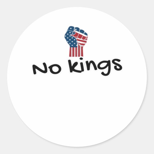 No Kings In America Classic Minimal Clean Runder Aufkleber (Vorderseite)