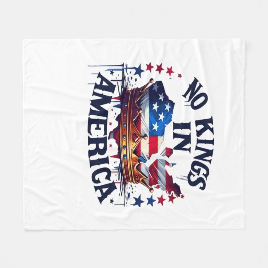 No Kings In America Classic Retro Cool Fleecedecke (Vorderseite (Horizontal))