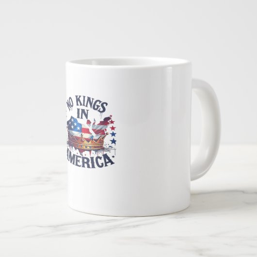 No Kings In America Classic Retro Cool Jumbo-Tasse (Vorderseite Rechts)