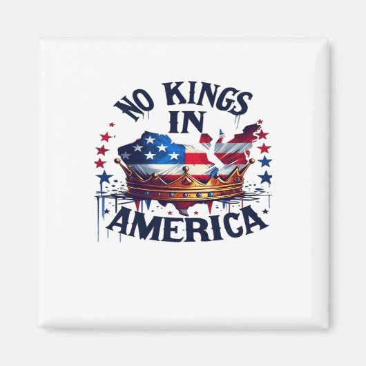 No Kings In America Classic Retro Cool Magnet (Vorne)