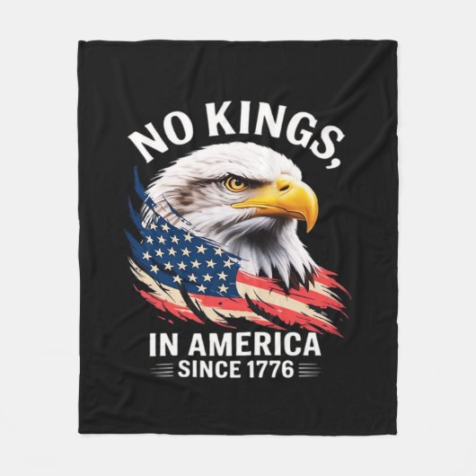 No Kings In America Classic Retro Graphic Design Fleecedecke (Vorderseite)