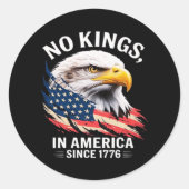 No Kings In America Classic Retro Graphic Design Runder Aufkleber (Vorderseite)