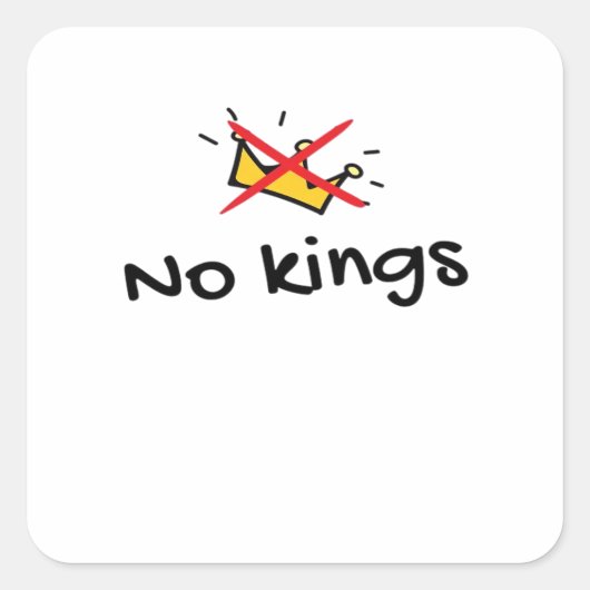 No Kings In America Classic Retro Style Quadratischer Aufkleber (Vorderseite)