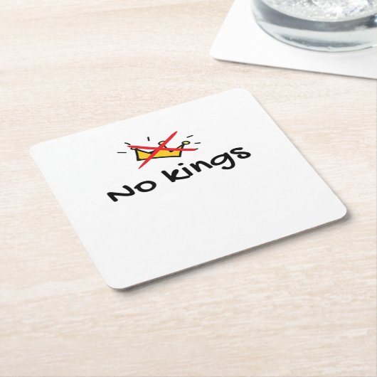 No Kings In America Classic Retro Style Rechteckiger Pappuntersetzer (angewinkelt)