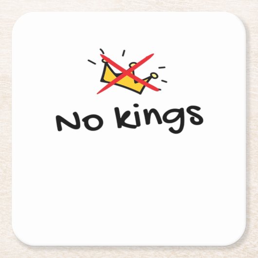 No Kings In America Classic Retro Style Rechteckiger Pappuntersetzer (Vorderseite)