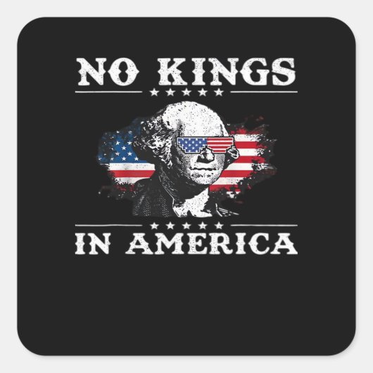 No Kings In America Doge Classic Funny Meme Quadratischer Aufkleber (Vorderseite)