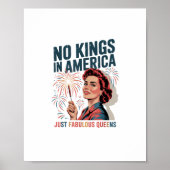 No Kings In America Fabulous Queens Pride 2025 Des Poster (Vorne)