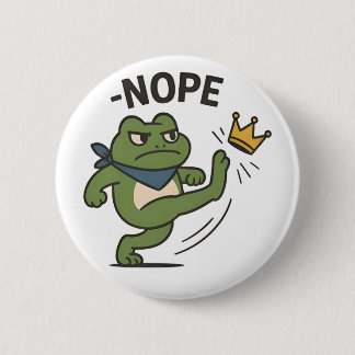 No Kings in America Frog No Kings Democracy Button