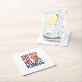 No Kings In America Funny America Has No King Poli Rechteckiger Pappuntersetzer (Vor Ort)